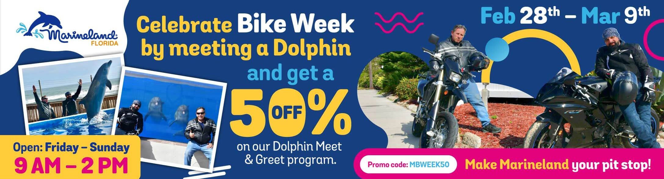 Celebrate Bike Week 50% at Marineland Park Celebrate Bike Week 50% at Marineland Park